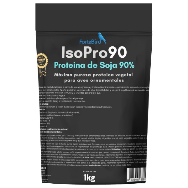 Fortebird IsoPro 90 1 kg– Proteína de Soja 90% - NO DORÉ