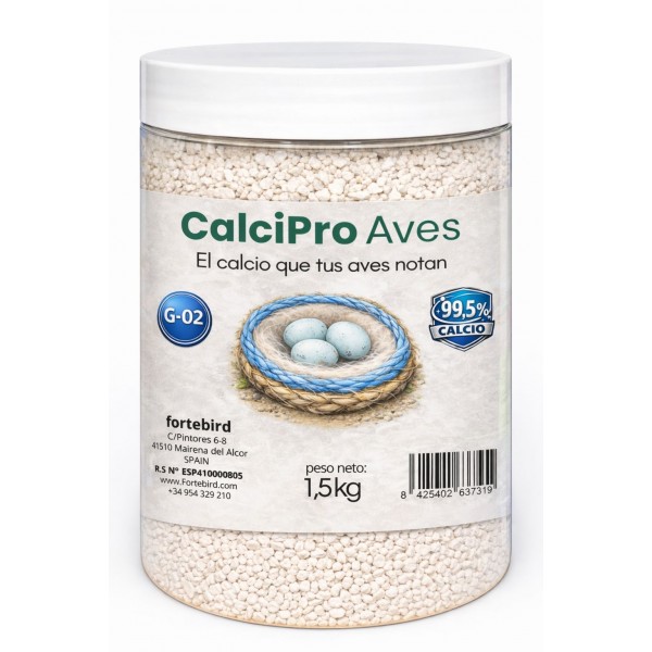 CalciPro Aves 1,5 kg | Calcio de Alta Absorción ideal para periodos de cria