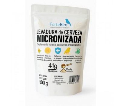 Levadura de Cerveza Micronizada Fortebird 500 grs – Suplemento proteico para aves 