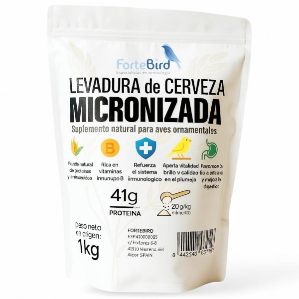 Levadura de Cerveza Micronizada Fortebird 1kg – Suplemento proteico para aves